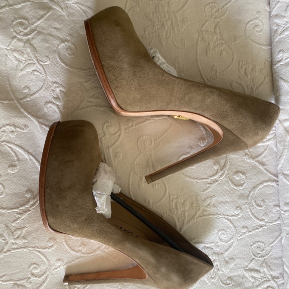 Pour la Victoire taupe suede platform stilettos 7.5 - Picture 3 of 6